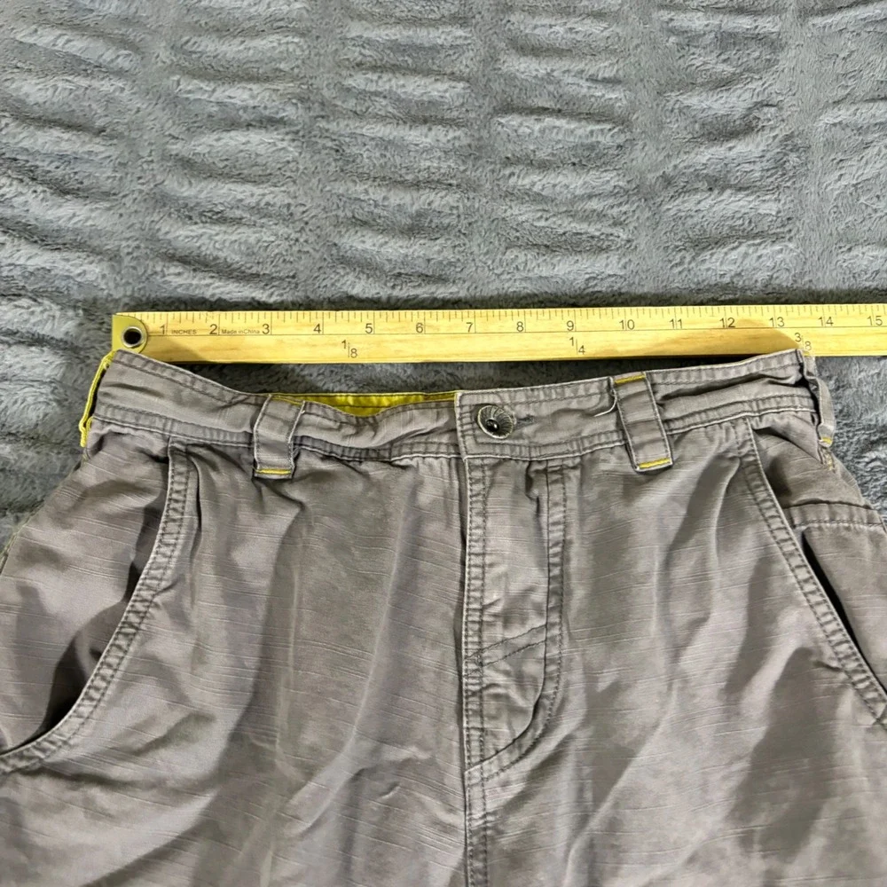 Prana Mens 28 Organic Cotton Gray Ripstop Hiking Cargo Shorts Outdoor AQ670